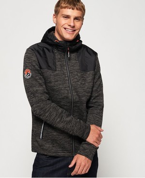 Superdry Mountain Cipzár Férfi Kapucnis Pulóver Fekete | SXMPQ8254